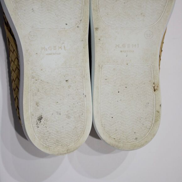 M. Gemi Beige Woven Leather Slip On Shoes Made in Italy ~ Women Size 7 (37.5EU) - Picture 14 of 16
